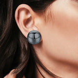 Ball Stud Earrings Round 925 Sterling Silver (2mm-18mm)