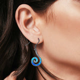 Swirl Drop Dangle Earrings Created Opal 925 Sterling Silver(22mm)