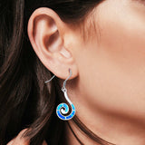 Swirl Drop Dangle Earrings Created Opal 925 Sterling Silver(22mm)