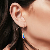 Drop Dangle Earrings Created Opal 925 Sterling Silver(15mm)