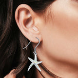 Starfish Drop Dangle Earrings Created Opal 925 Sterling Silver(25mm)