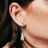Teardrop Drop Dangle Earrings Created Opal 925 Sterlig Silver(24mm)