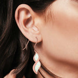 Marquise Drop Dangle Earrings Created Opal 925 Sterling Silver(30mm)