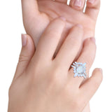 Three Piece Set Oval Lab White Opal Teardrop Art Deco Wedding Ring Vintage Band Simulated Cubic Zirconia Solid 925 Sterling Silver
