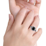 Infinity Shank Cushion Engagement Ring Simulated Cubic Zirconia 925 Sterling Silver