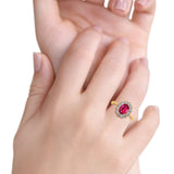 Vintage Floral Engagement Ring Oval Simulated Cubic Zirconia 925 Sterling Silver