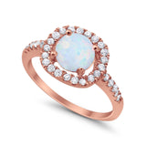 Solitaire Accent Wedding Ring Round Simulated CZ 925 Sterling Silver