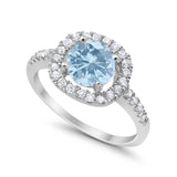 Solitaire Accent Wedding Ring Round Simulated CZ 925 Sterling Silver