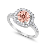 Solitaire Accent Wedding Ring Round Simulated CZ 925 Sterling Silver