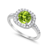 Solitaire Accent Wedding Ring Round Simulated CZ 925 Sterling Silver