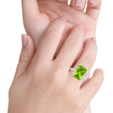 Engagement Ring Radiant Cut Simulated Cubic Zirconia 925 Sterling Silver