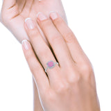 Halo Wedding Engagement Ring Round Simulated Cubic Zirconia 925 Sterling Silver