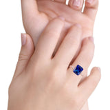 Swirl Engagement Ring Emerald Cut Simulated Cubic Zirconia 925 Sterling Silver