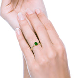Accent Wedding Engagement Ring Oval Simulated Cubic Zirconia 925 Sterling Silver