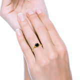 Art Deco Design Fashion Ring Round Simulated Cubic Zirconia 925 Sterling Silver