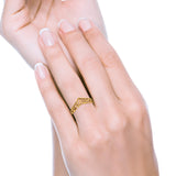 Fashion New Trend Simple Plain Filigree Chevron Midi Ring 925 Sterling Silver