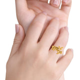 Leaves & Vines Band Oxidized Ring Solid 925 Sterling Silver Thumb Ring (14mm)