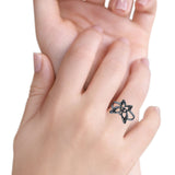 Celtic Butterfly Ring Oxidized Band Solid 925 Sterling Silver Thumb Ring (13.5mm)