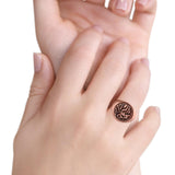 Lion Ring Oxidized Band Solid 925 Sterling Silver Thumb Ring (17mm)