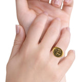 Lion Ring Oxidized Band Solid 925 Sterling Silver Thumb Ring (17mm)