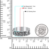 Desert Design Cactus Traditional Oxidized Trending Band Solid 925 Sterling Silver Thumb Ring 7mm