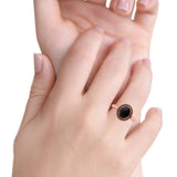 Petite Dainty Lab Opal Ring Solid Round Oxidized 925 Sterling Silver