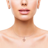 Fleur de Lis Jewelry Matching Set Pendant Drop Dangle Earring 925 Sterling Silver