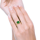 Engagement Ring Solitaire Cushion Simulated Cubic Zirconia 925 Sterling Silver