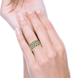 Half Eternity Fashion Band Ring Round Simulated CZ 925 Sterling Silver