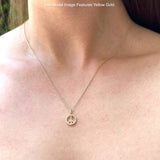 Peace Sign Necklace Diamond Pendant 14K Gold 0.08ct