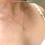 Peace Sign Necklace Diamond Pendant 14K Gold 0.08ct