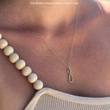14K Gold 0.19ct Dangling Diamond Teardrop Pendant Necklace 18 In Long