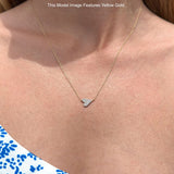 Diamond Sideways Heart Necklace 14K Gold 0.09ct