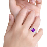 Emerald Cut Celtic Engagement Ring Simulated Cubic Zirconia 925 Sterling Silver