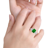 Emerald Cut Celtic Engagement Ring Simulated Cubic Zirconia 925 Sterling Silver