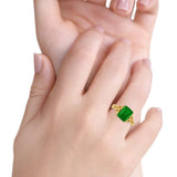 Emerald Cut Celtic Engagement Ring Simulated Cubic Zirconia 925 Sterling Silver