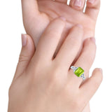 Emerald Cut Celtic Engagement Ring Simulated Cubic Zirconia 925 Sterling Silver