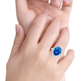 Teardrop Cocktail Engagement Ring Pear Simulated Cubic Zirconia 925 Sterling Silver