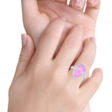 Teardrop Cocktail Engagement Ring Pear Simulated Cubic Zirconia 925 Sterling Silver