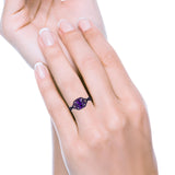 Halo Cushion Infinity Twist Side Stone Simulated Amethyst CZ Engagement Ring Cubic Zirconia 925 Sterling Silver