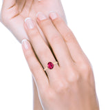 Bezel Set 10mmX8mm Oval Engagement Ring Cubic Zirconia 925 Sterling Silver