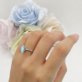 Marquise Solitaire Engagement Ring 5X10 Natural Aquamarine 925 Sterling Silver