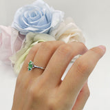 Marquise Solitaire Engagement Ring 7X14 Natural Green Moss Agate 925 Sterling Silver