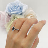 Marquise Solitaire Engagement Ring 7X14 Natural Black Onyx 925 Sterling Silver