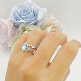 Marquise Split Shank Leaf Floral Ring