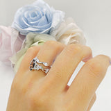 Marquise Split Shank Leaf Floral Ring