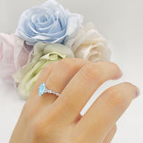 Marquise Split Shank Leaf Floral Ring