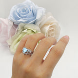 Two Piece Pear Teardrop Bridal Ring