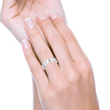 Eternity Ring Wedding Engagement Band Round Simulated Cubic Zirconia 925 Sterling Silver (4.5mm)
