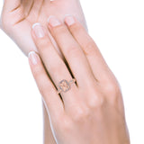 Art Deco Emerald Cut Infinity Wedding Bridal Ring Simulated Cubic Zirconia 925 Sterling Silver